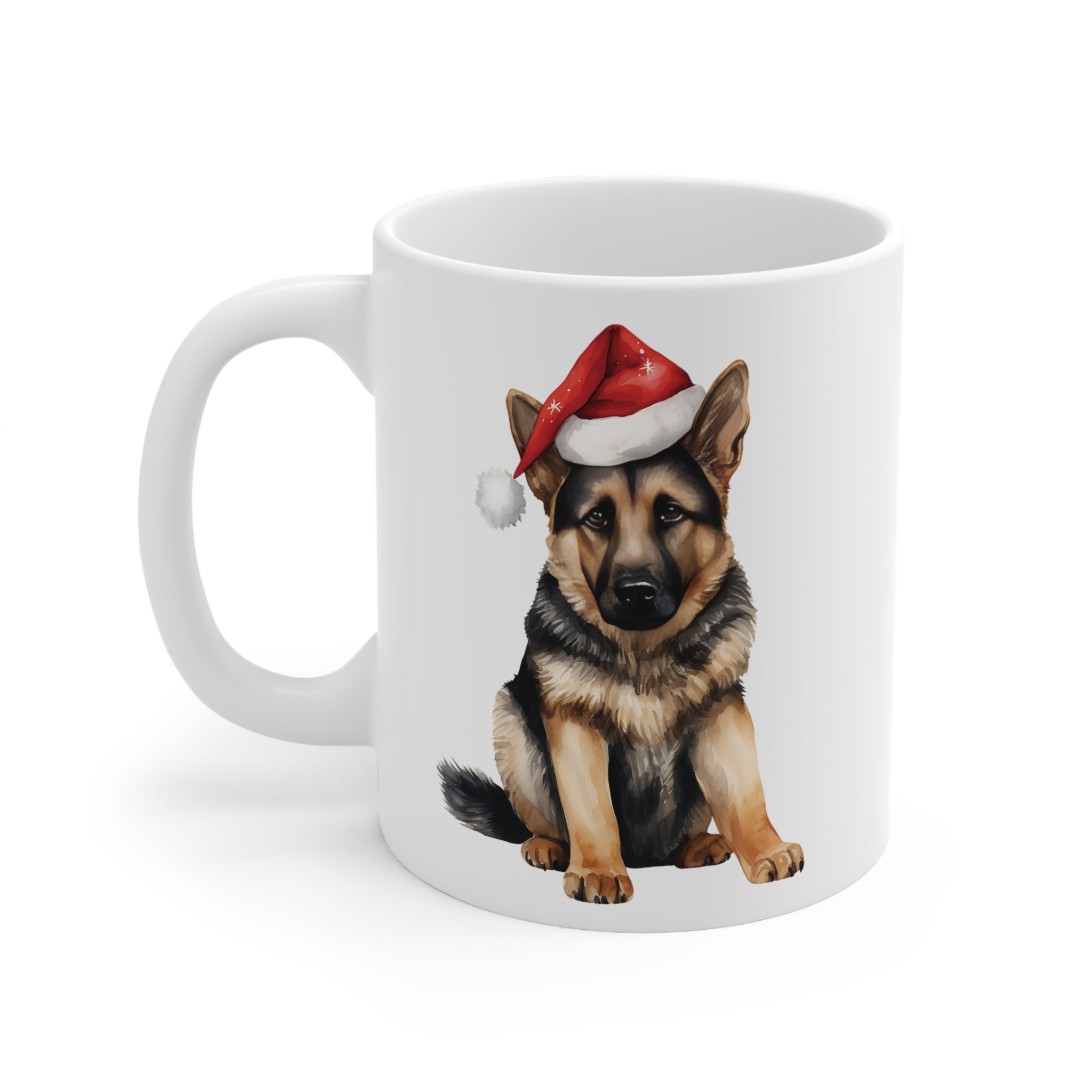 German Shepherd, Christmas Dog - 11oz Ceramic Mug - Lead and BPA-free, Dishwasher & Microwave-Safe