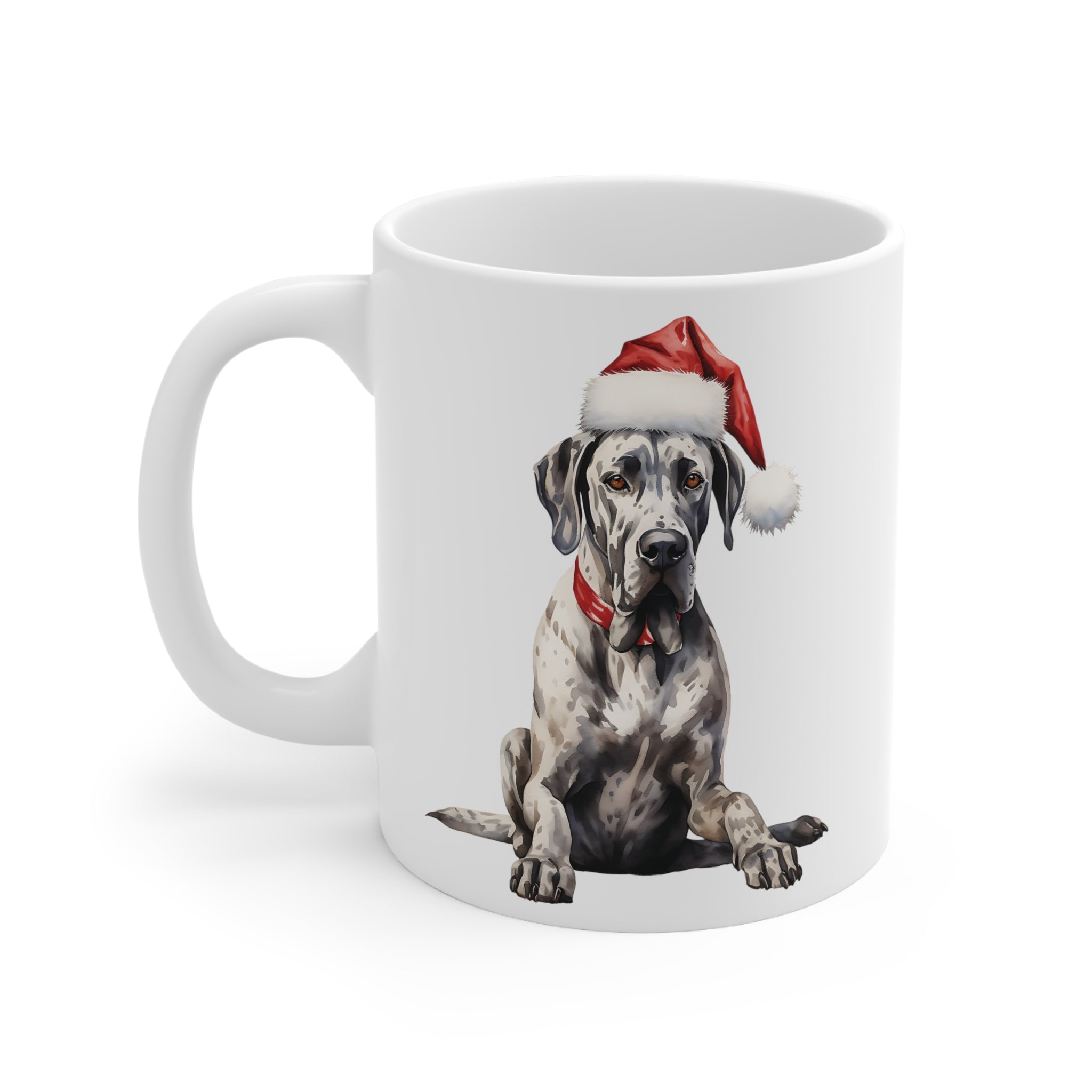 Great Dane, Christmas Dog - 11oz Ceramic Mug - Lead and BPA-free, Dishwasher & Microwave-Safe