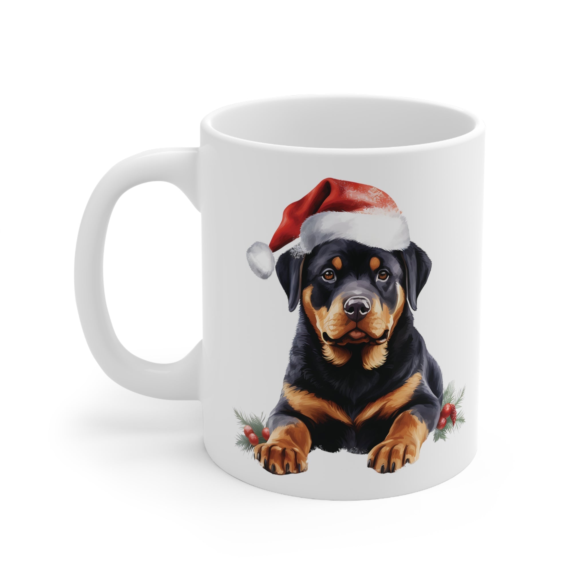 Rottweiler, Christmas Dog - 11oz Ceramic Mug - Lead and BPA-free, Dishwasher & Microwave-Safe